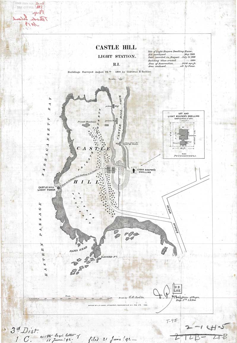   Castle Hill Light Proposed Site - August 1890