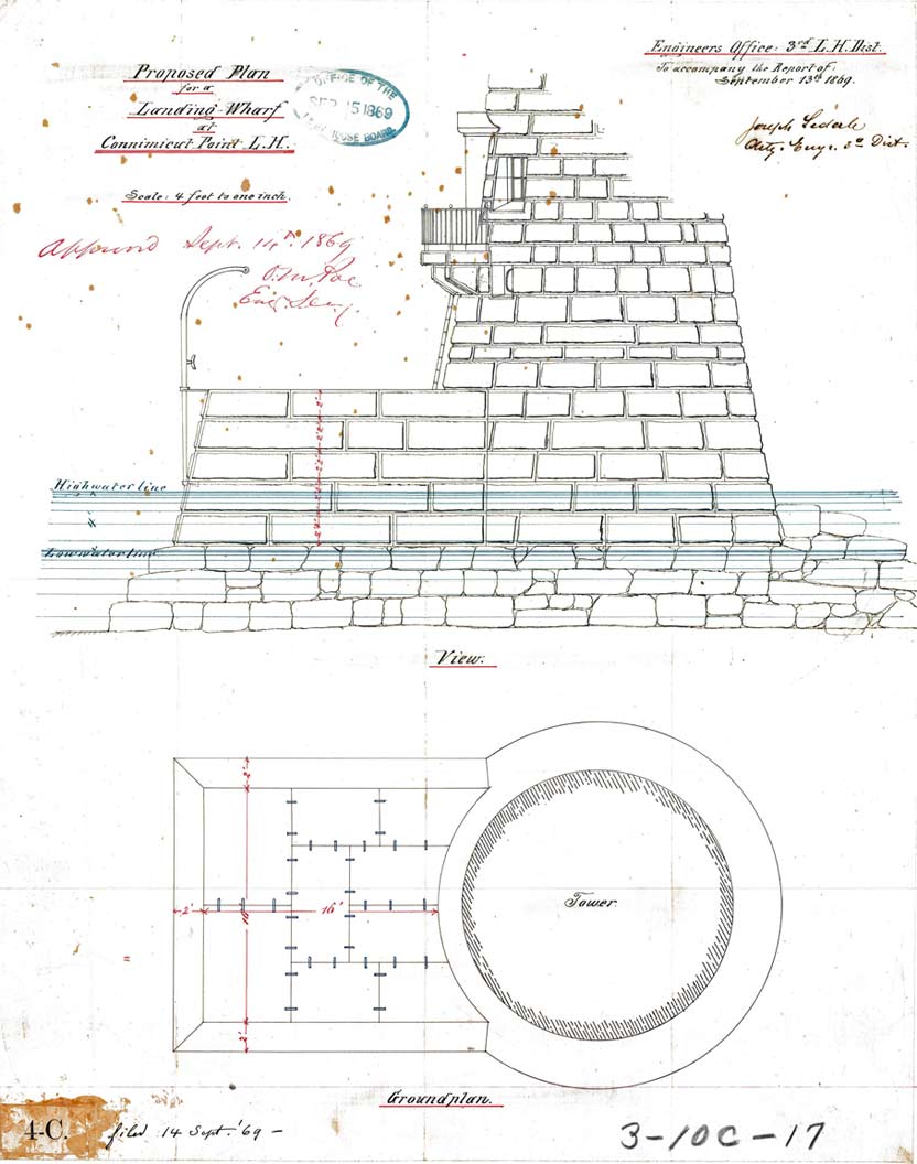   Proposed Plan of Landing Wharf at Connimicut Point Lighthouse - 1869