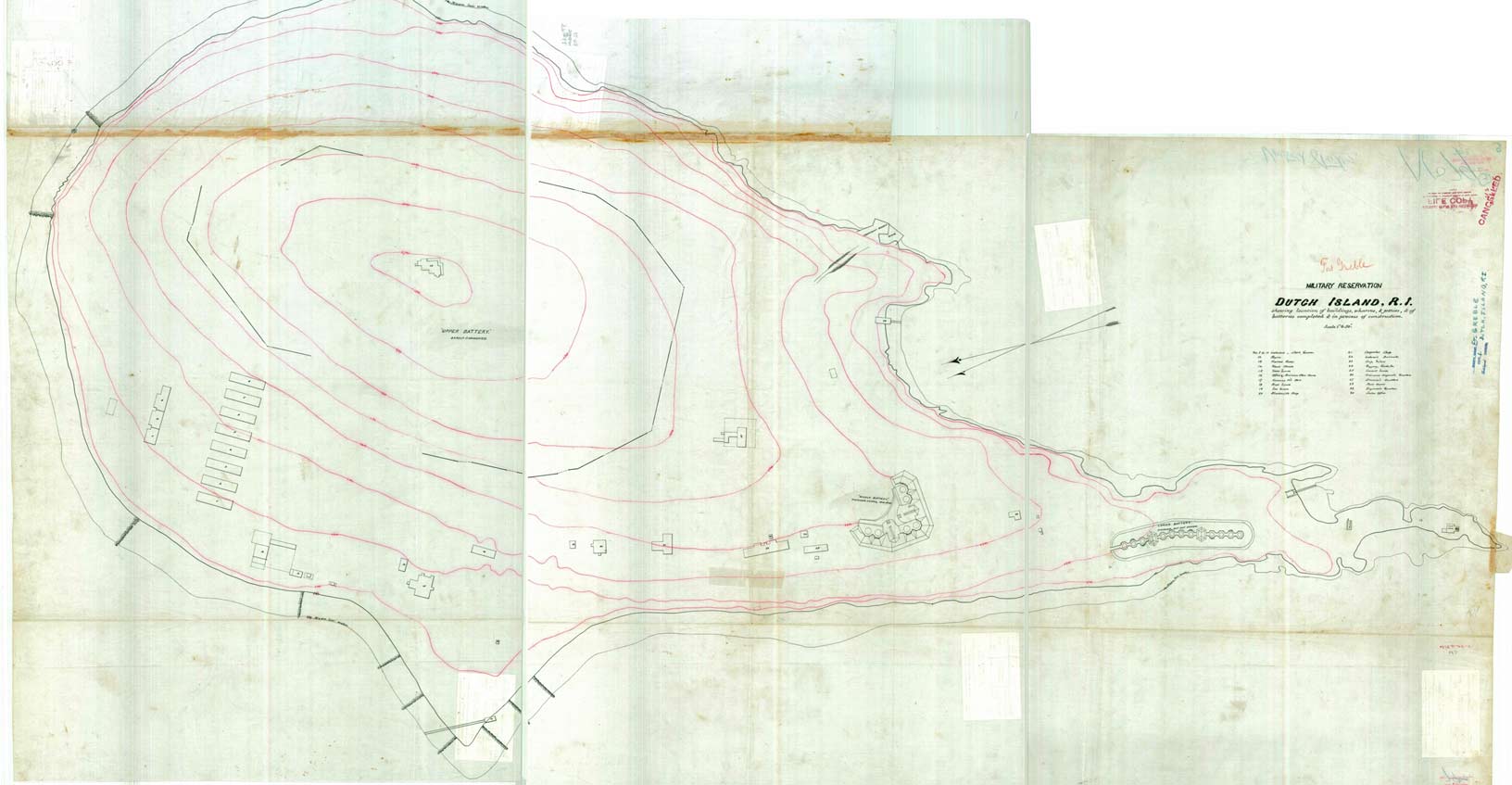 Map of Dutch Island Light Station and Military Reservation