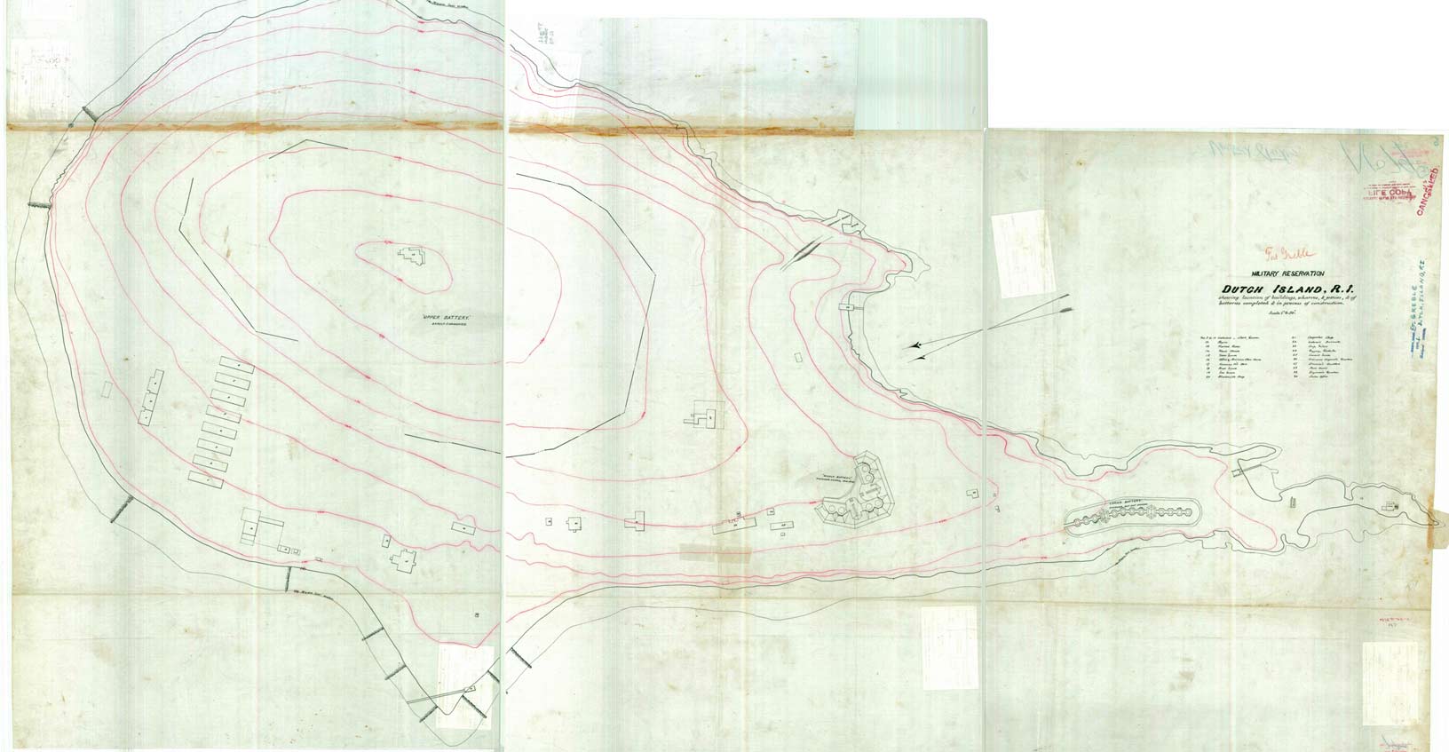 Map of Dutch Island Light Station and Military Reservation