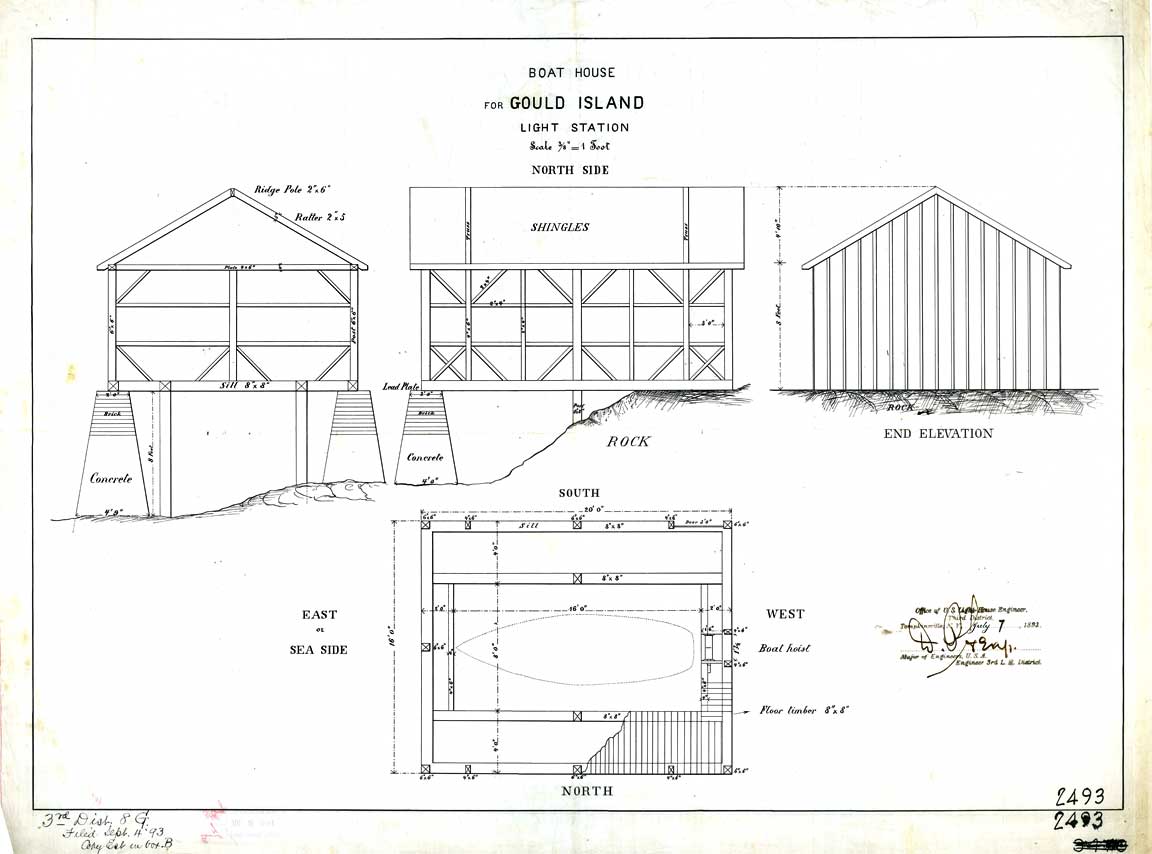 Gould Island Lighthouse Boat House - 1893