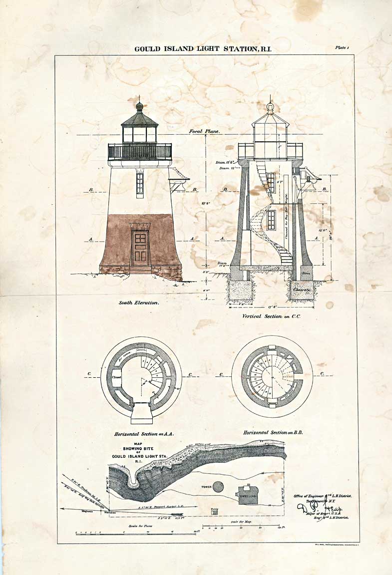 Plan of Gould Island Light - 1888