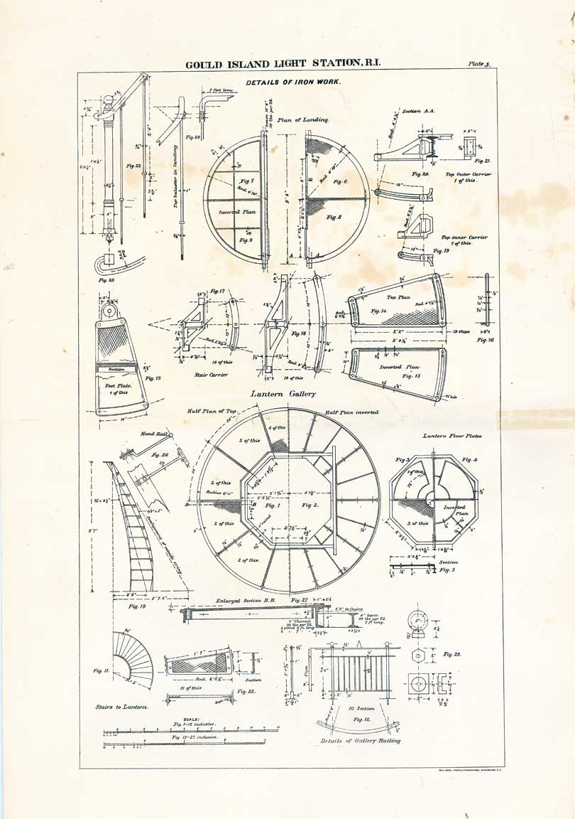 Details of Iron Work in Gould Island Light - 1888