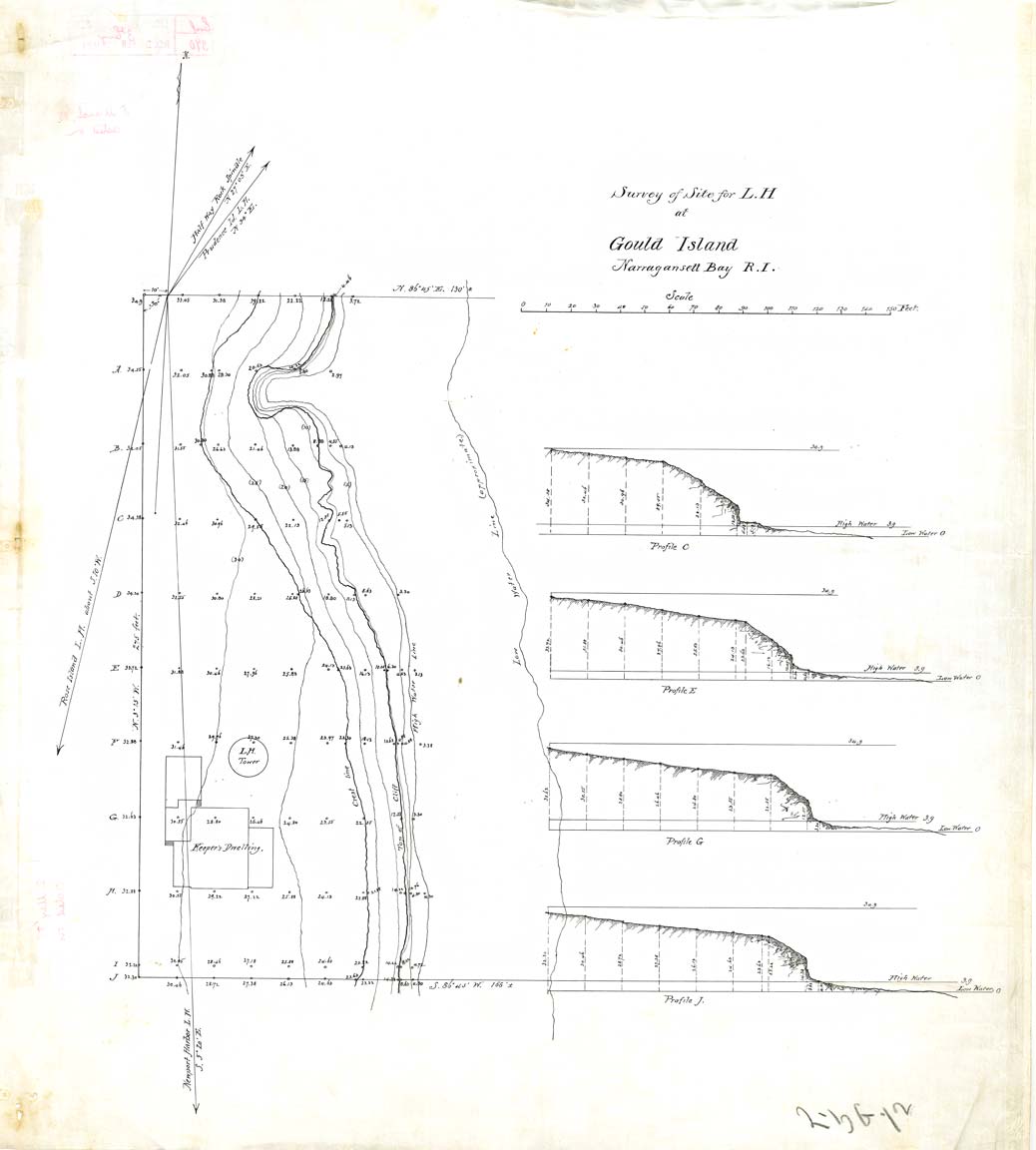Survey of Site for Gould Island Lighthouse - 1888