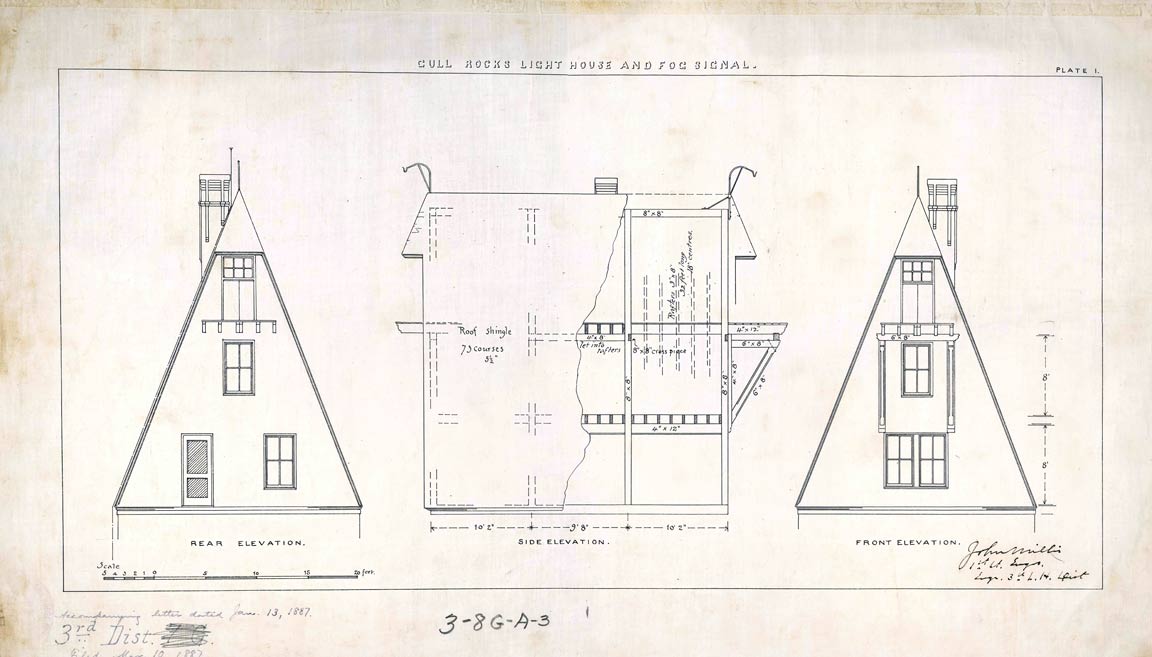 Plan of Gull Rocks Light - 1887