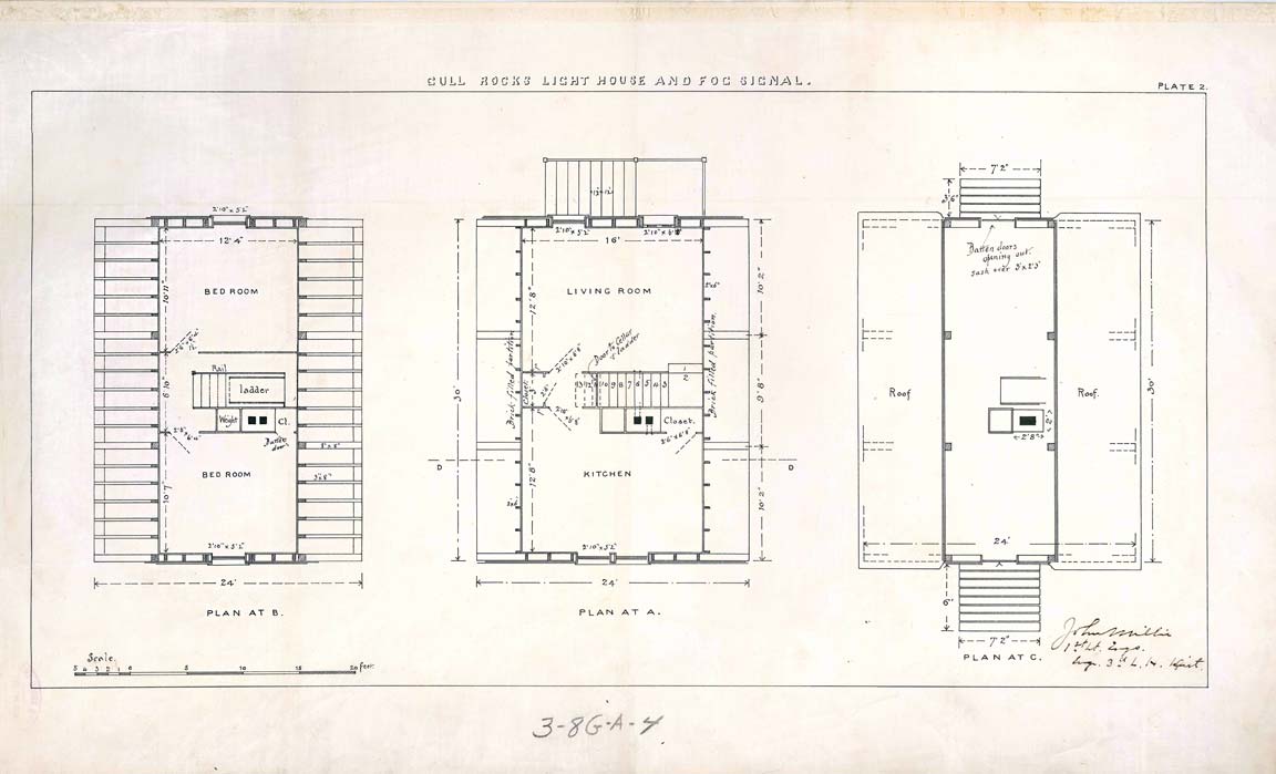 Gull Rocks Light Interior Floor Plan - 1887