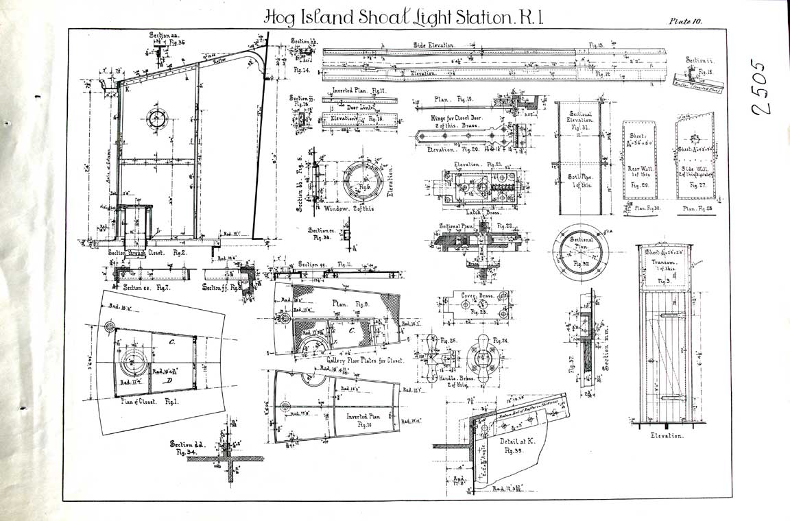  Hog Island Shoal Lighthouse Plan - Sheet 10 - 1900