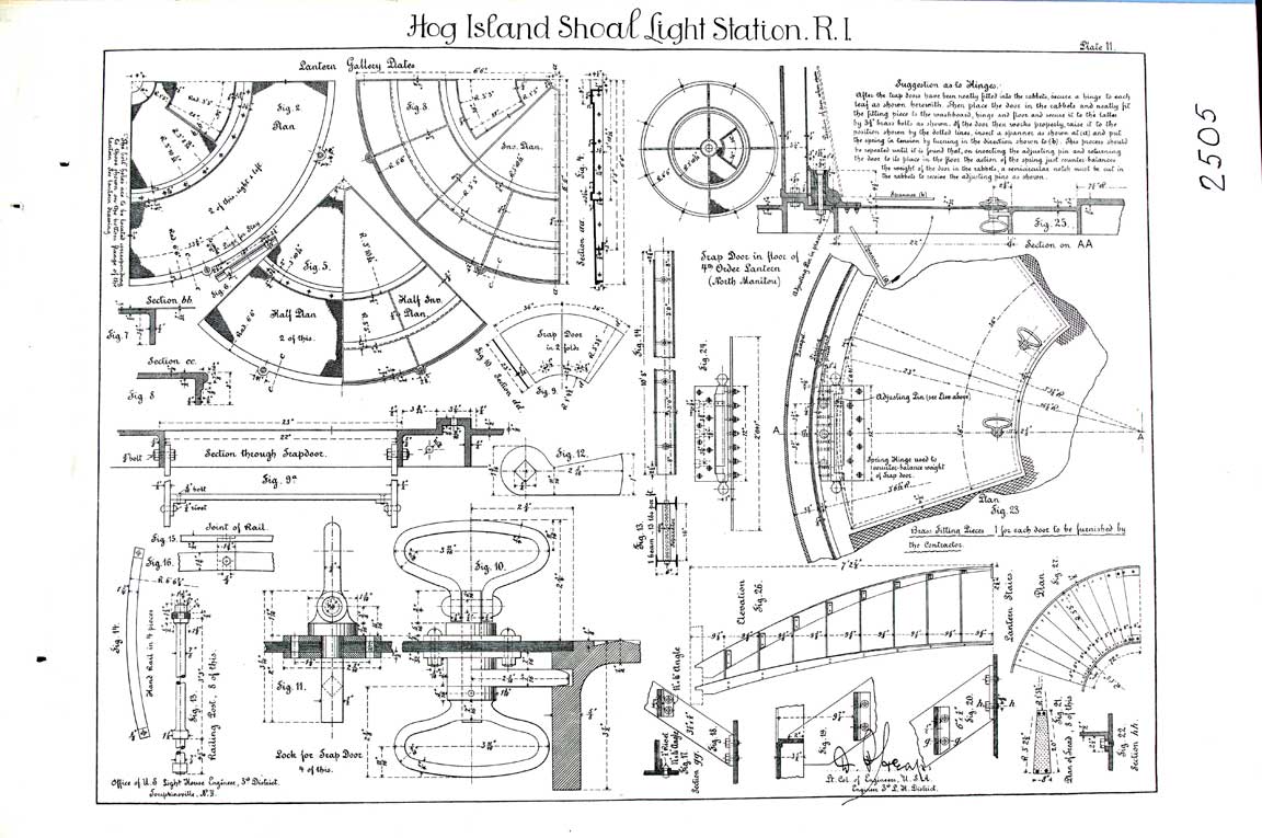  Hog Island Shoal Lighthouse Plan - Sheet 11 - 1900