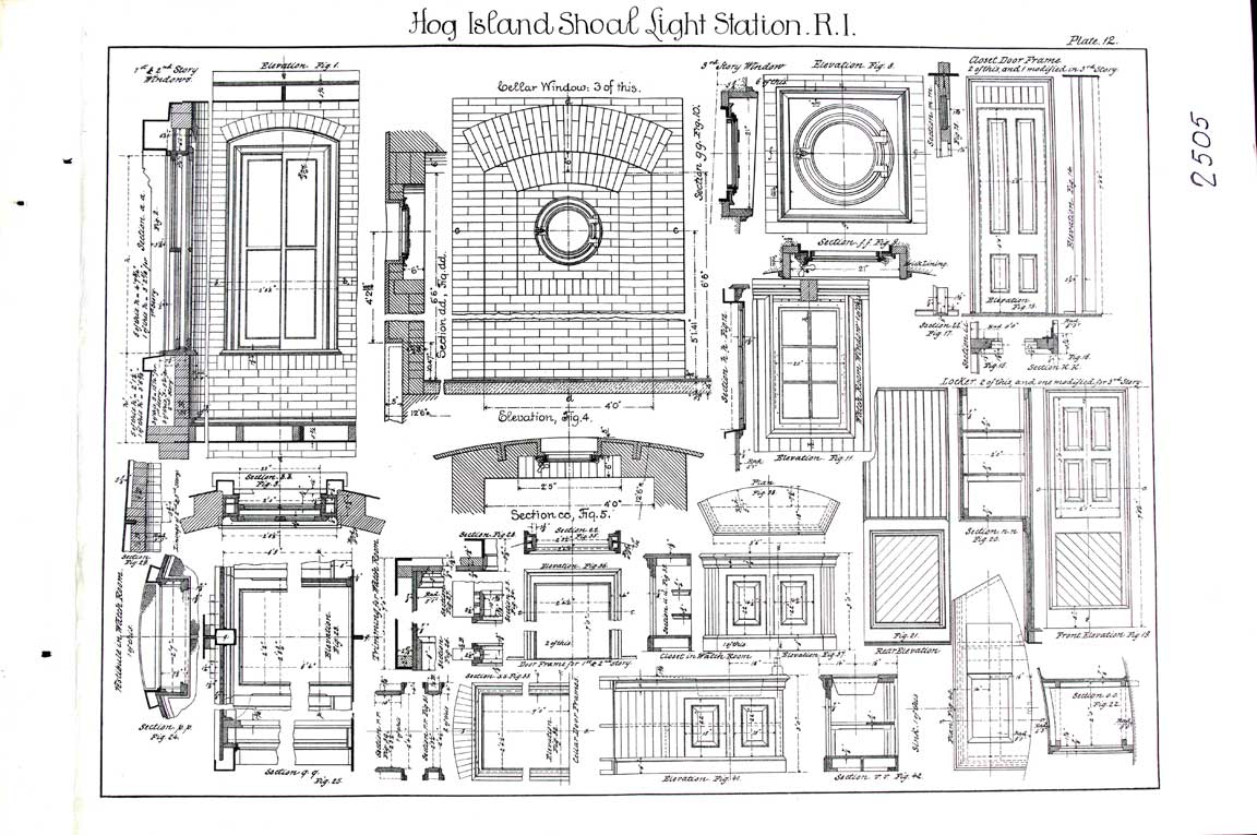  Hog Island Shoal Lighthouse Plan - Sheet 12 - 1900