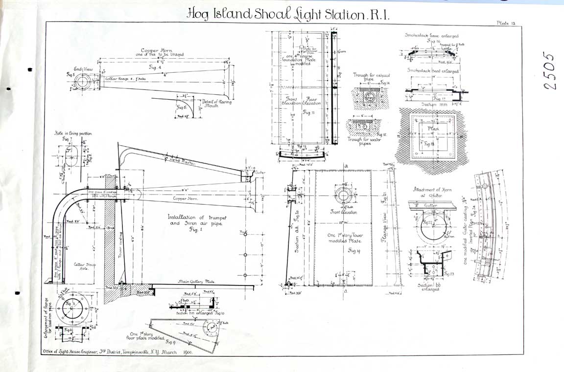  Hog Island Shoal Lighthouse Plan - Sheet 13 - 1900