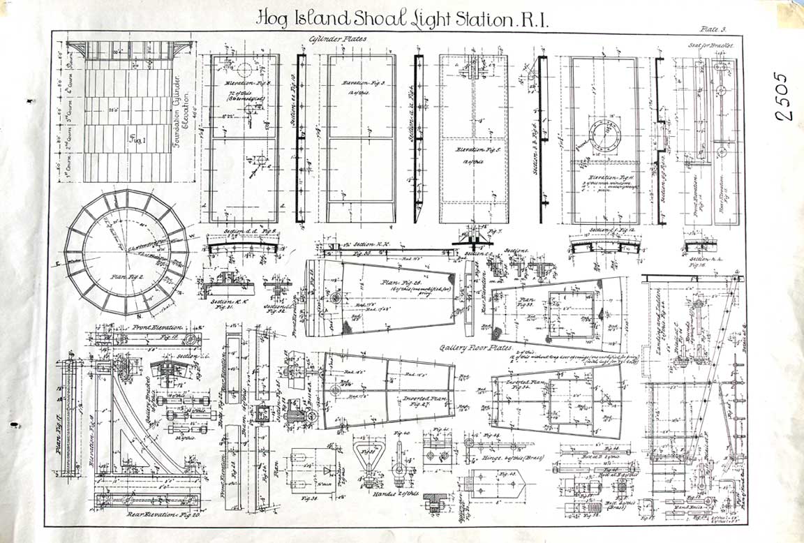  Hog Island Shoal Lighthouse Plan - Sheet 3 - 1900