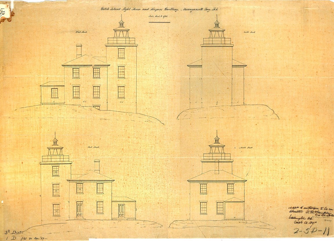 Exterior Plan Of Dutch Island Lighthouse