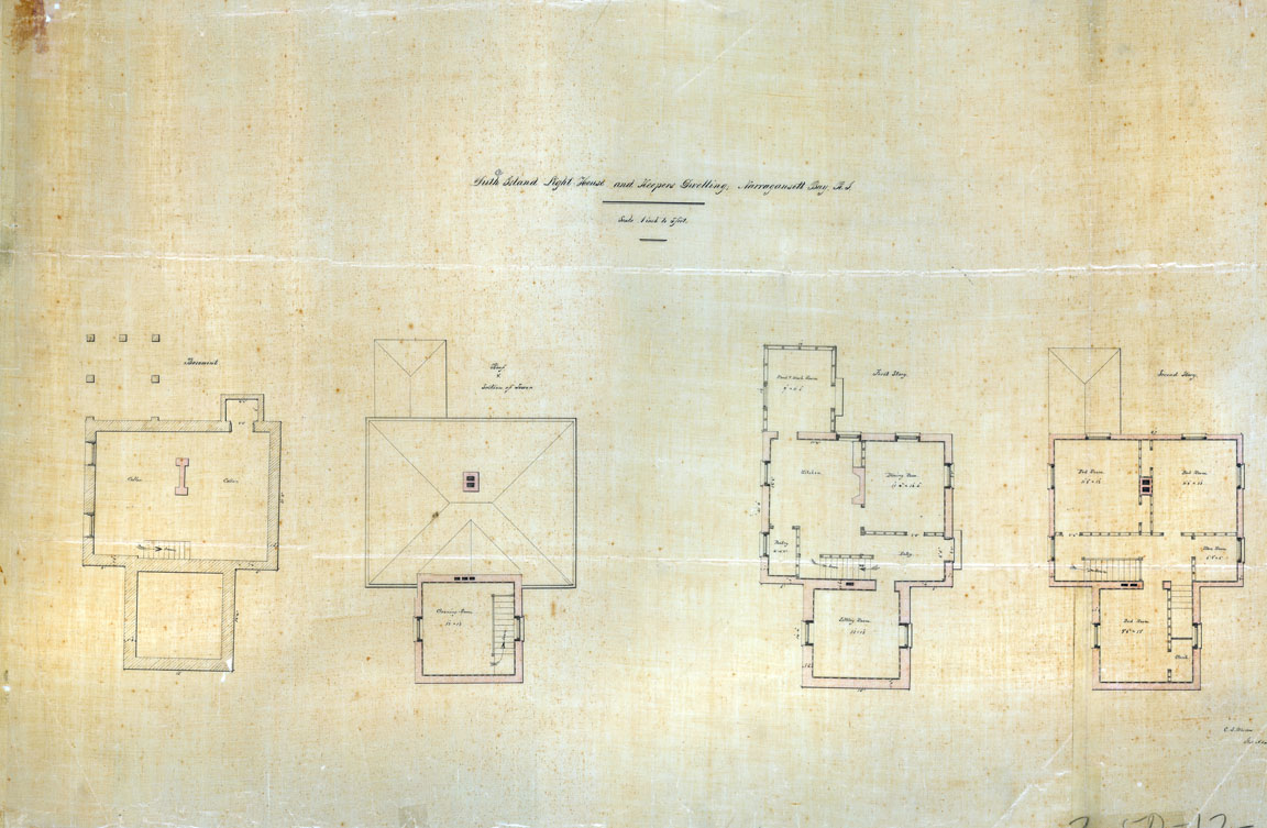 Interior Plan Of Dutch Island Lighthouse