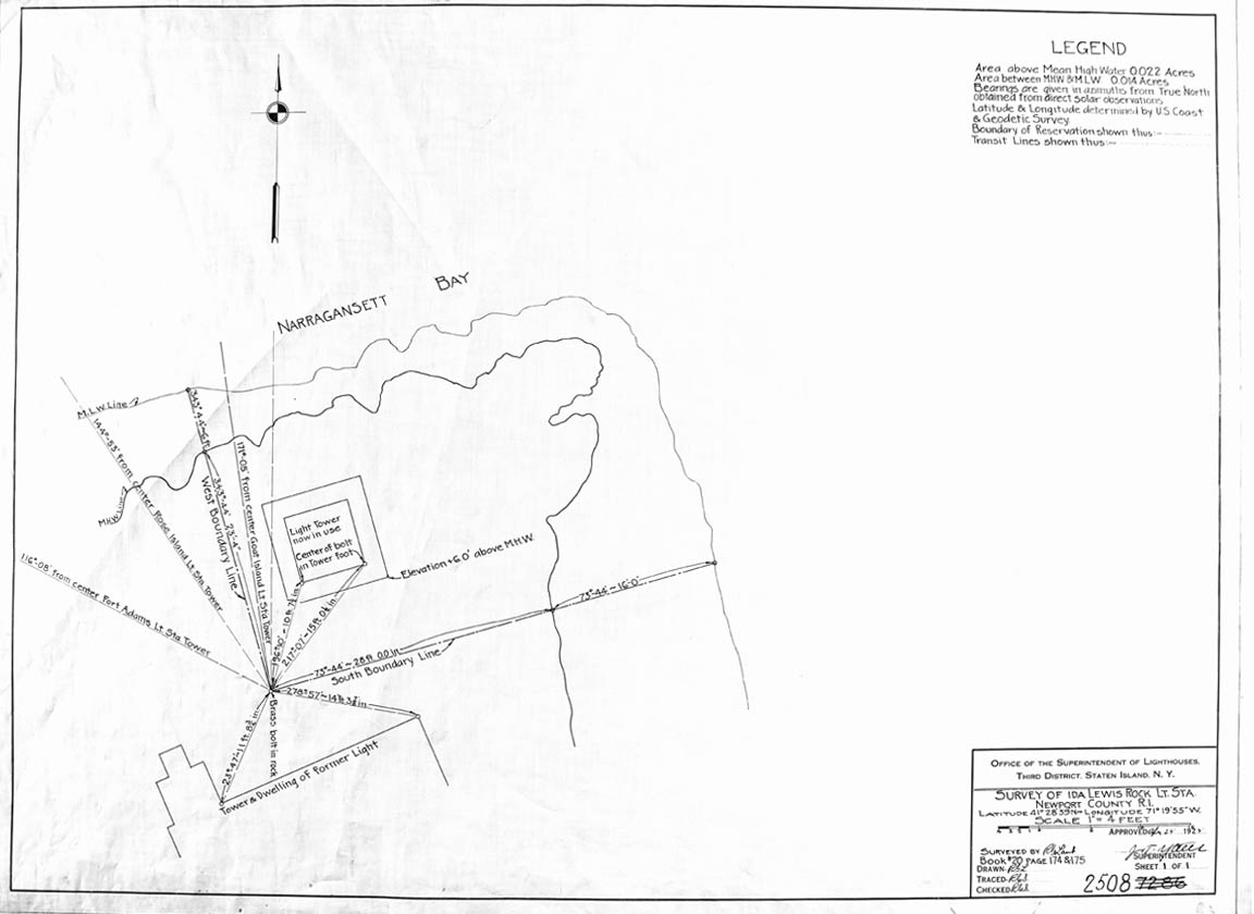 Survey of Ida Lewis Rock Light Station - 1925
