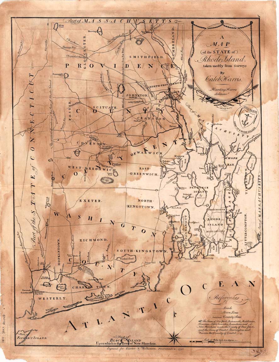  A map of the state of Rhode Island. taken mainly from surveys by Caleb Harris - 1795
