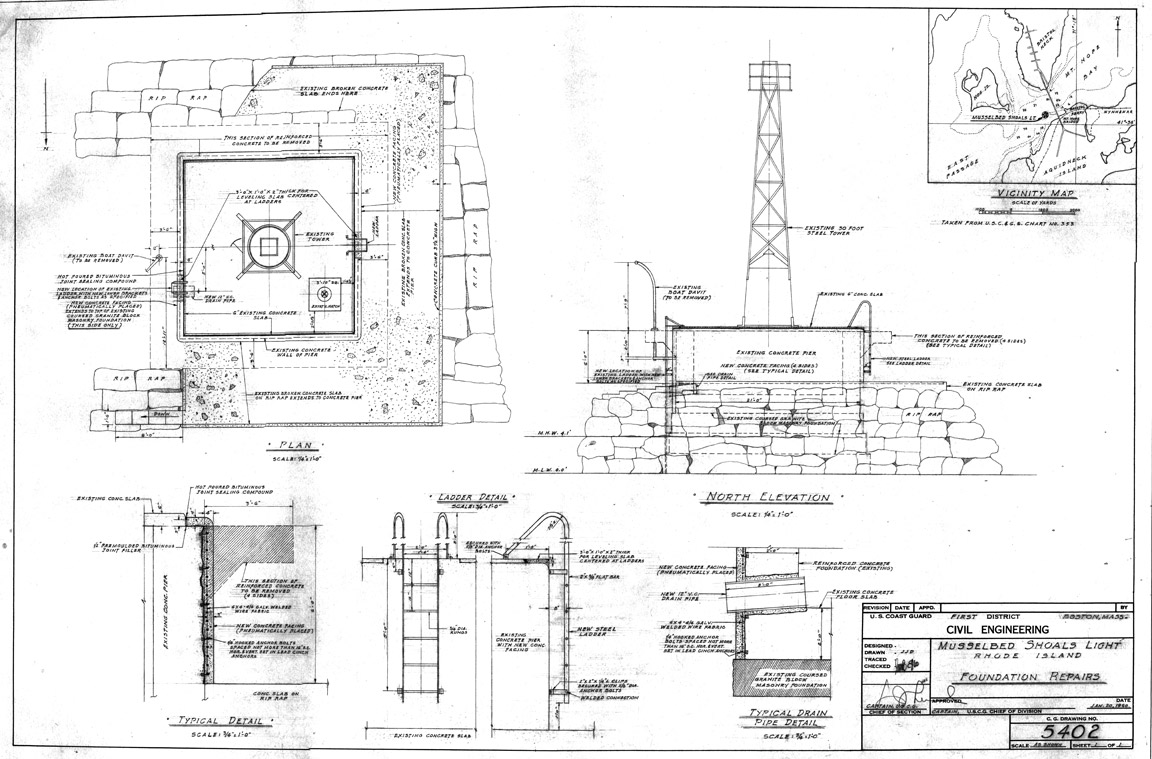    Plan for Musselbed Shoals Light Station Foundation Repairs 1960