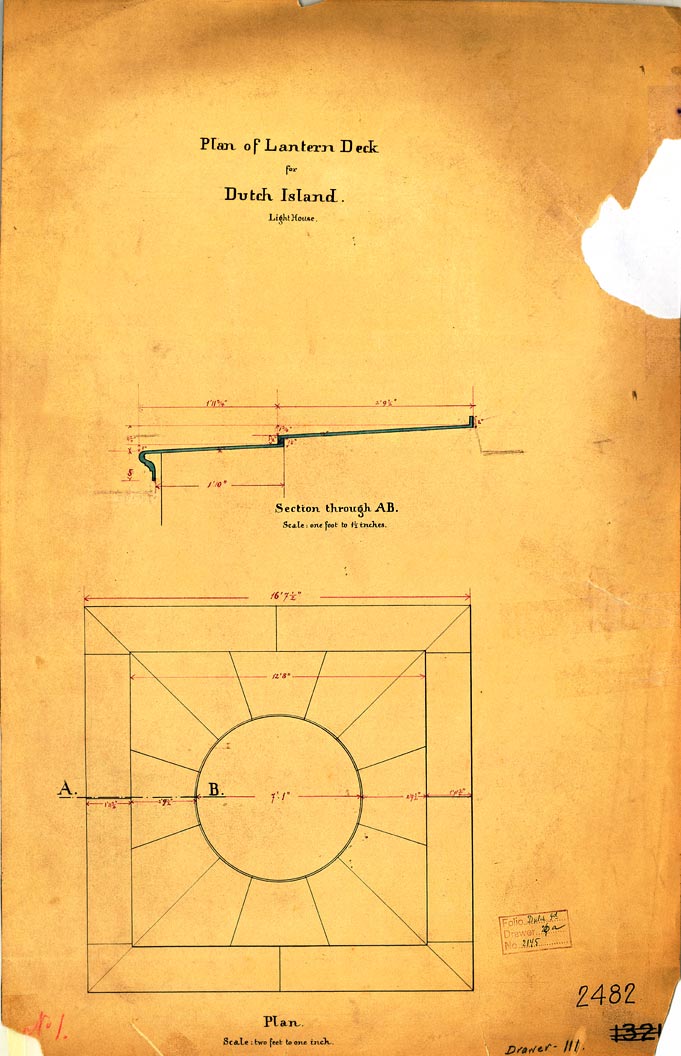 Plan of Lantern Deck at Dutch Island Light
