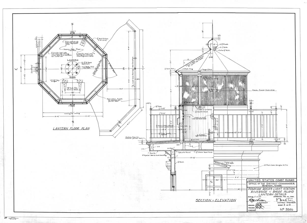   Pomham Rocks Light Station Lantern Details - Sheet 2 of 5 - 1940