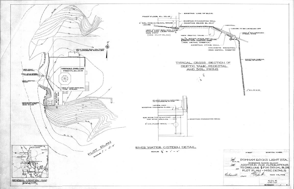   Pomham Rocks Light Station Plan Additions and Alterations - No. 5215 - 1956