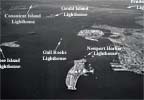 Aerial Photo of Newport Harbor Showing Locations of Lighthouses - 1941