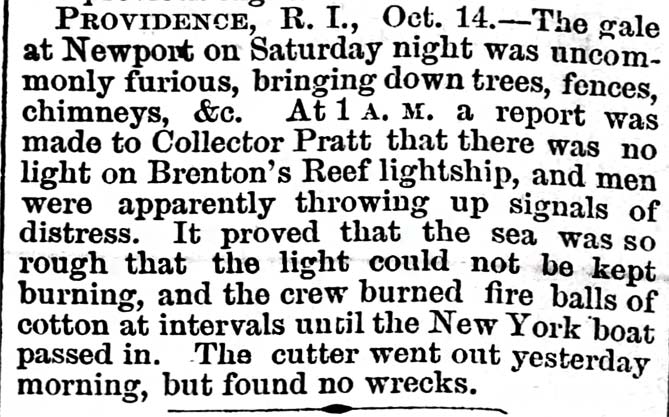 PROVIDNECE, R.I., Oct. 14 - The gale ...