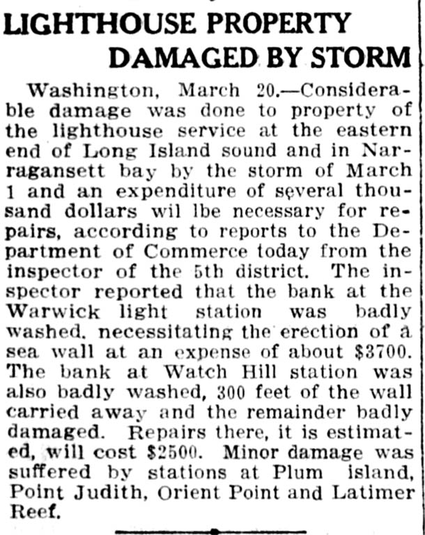 LIGHTHOUSE PROPERTY DAMAGED BY STORM