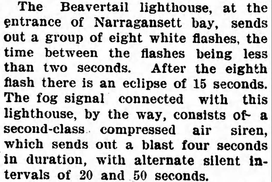 The Beavertail lighthouse ...