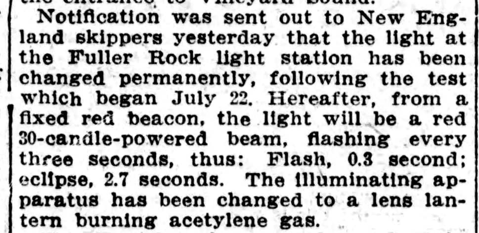 Notification was sent out to New England skippers ...