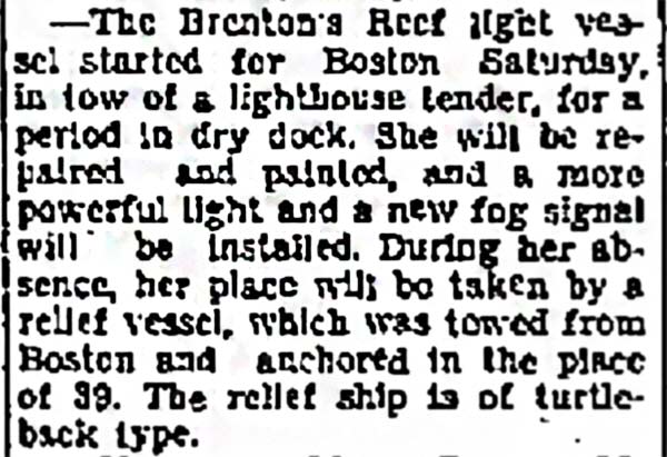 The Brenton Reef light vessel ..
