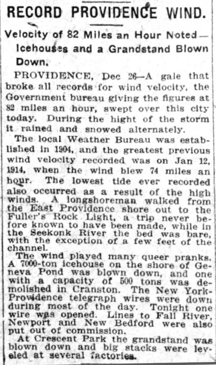 RECORD PROVIDNECE WIND.