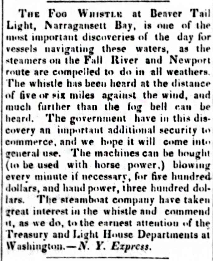 The Fog Whistle at Beaver Tail Light