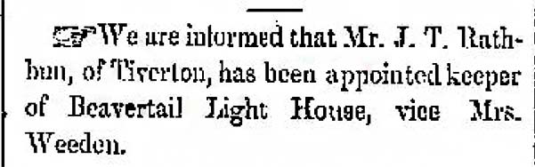 We are informed that Mr. J.T. Rathburn ..