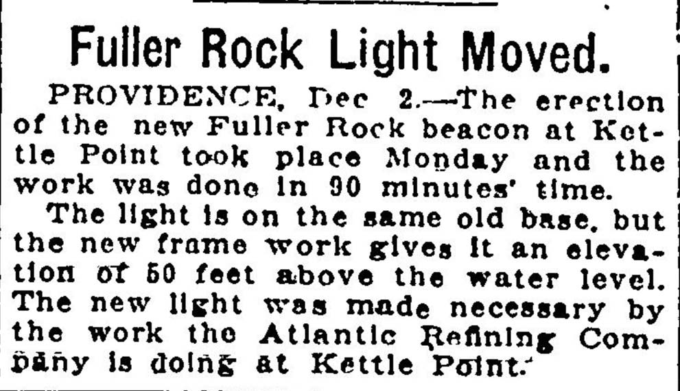 Fuller Rock Light Moved.
