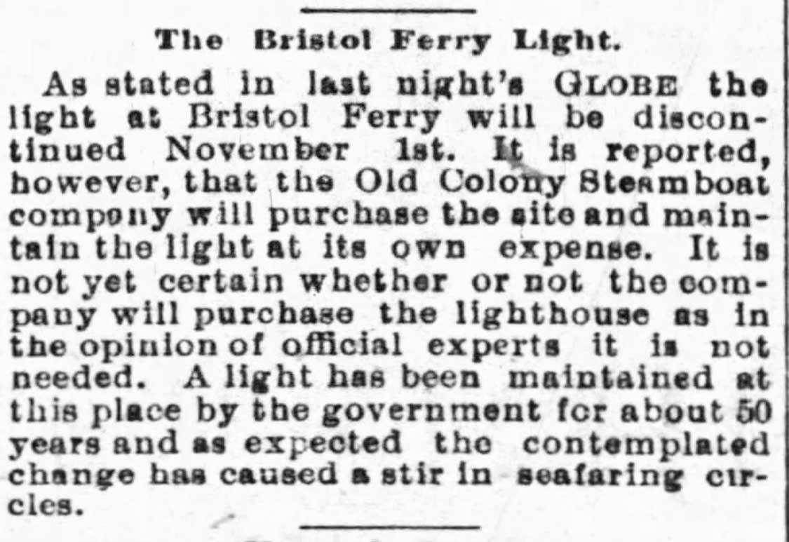 Bristol Ferry lighthouse