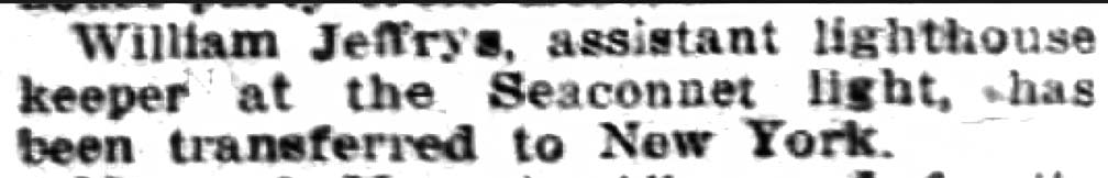 William Jeffrys, assistant lighthouse keeper ...