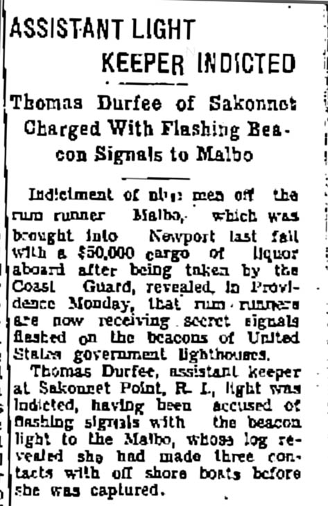 ASSISTANT LIGHT KEEPER INDICTED