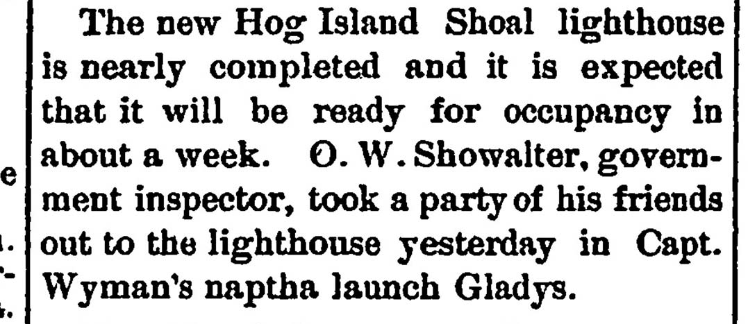 The new Hog Island Shoal Lighthouse