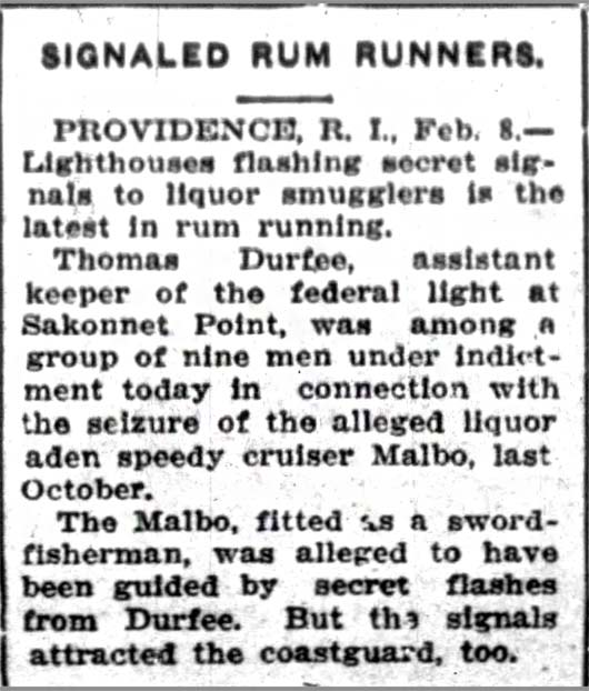 Signaled Rum Runners.