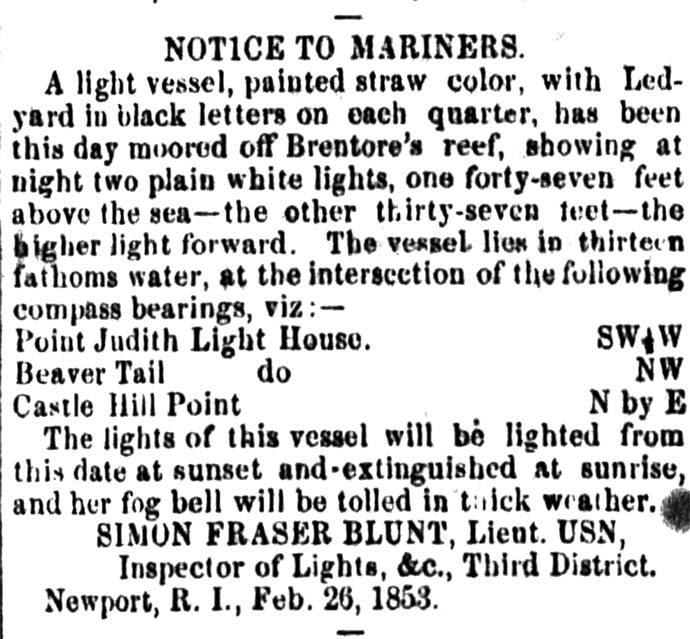 NOTICE TO MARINERS.