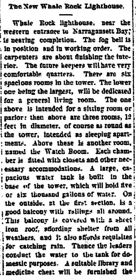 The New Whale Rock Lighthouse.