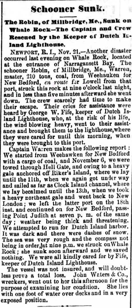Schooner Sunk.
