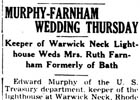 Warwick Harbor Lighthouse Newspaper Articles