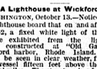 Wickford Harbor Lighthouse Newspaper Articles