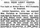 Gull Rocks Lighthouse Newspaper Articles