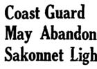 Sakonnet Point Lighthouse Newspaper Articles