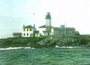 Beavertail Lighthouse Black and White Lantern Slide