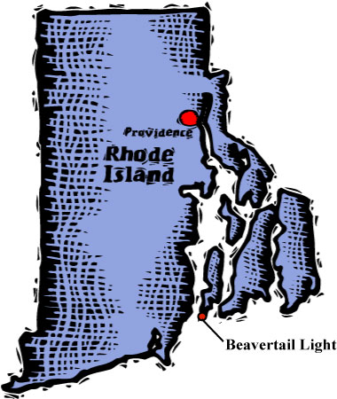 Location of Beavertail Lighthouse