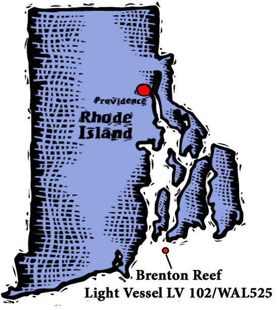 Location of Brenton Reef Lightship LV-102/WAL 525