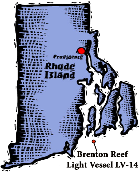 Location of Brenton Reef Lightship LV-14