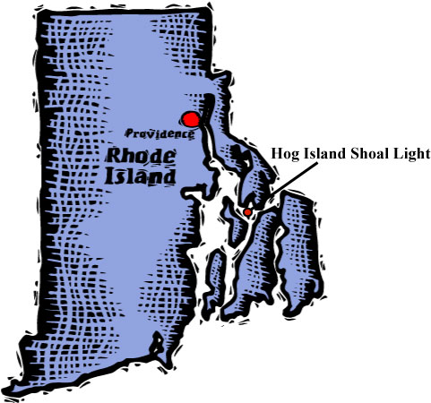 Location of Hog Island Shoal Lighthouse
